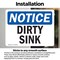 Signmission Dirty Sink, 14 in W x Rectangle, Vinyl Decal OS-2PACK-NS-D-1014-L-11037 - alternate 3